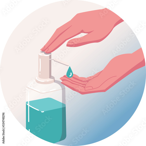 Clean hands with antiseptic