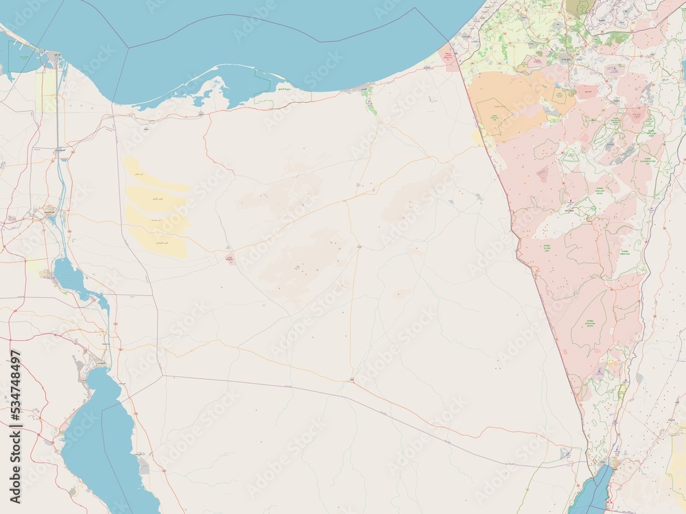 Fototapeta premium Shamal Sina', Egypt. OSM. No legend