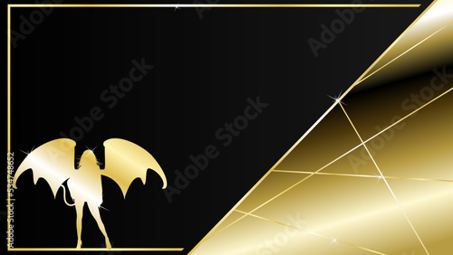 elegant luxury golden halloween pretty girl invitation background card illustration in vector format