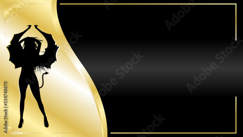 elegant luxury golden halloween pretty girl invitation background card illustration in vector art 