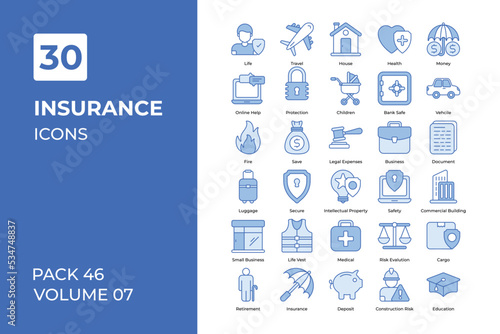 Insurance icons collection.