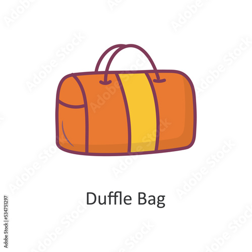 Duffle Bag Vector Filled outline Icon Design illustration. Travel Symbol on White background EPS 10 File