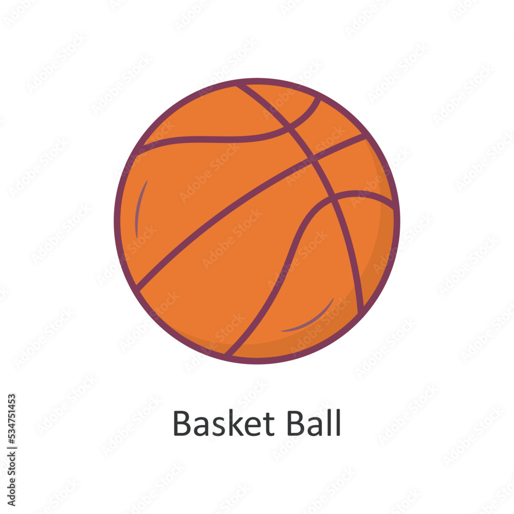Basket Ball Vector Filled outline Icon Design illustration. Travel Symbol on White background EPS 10 File