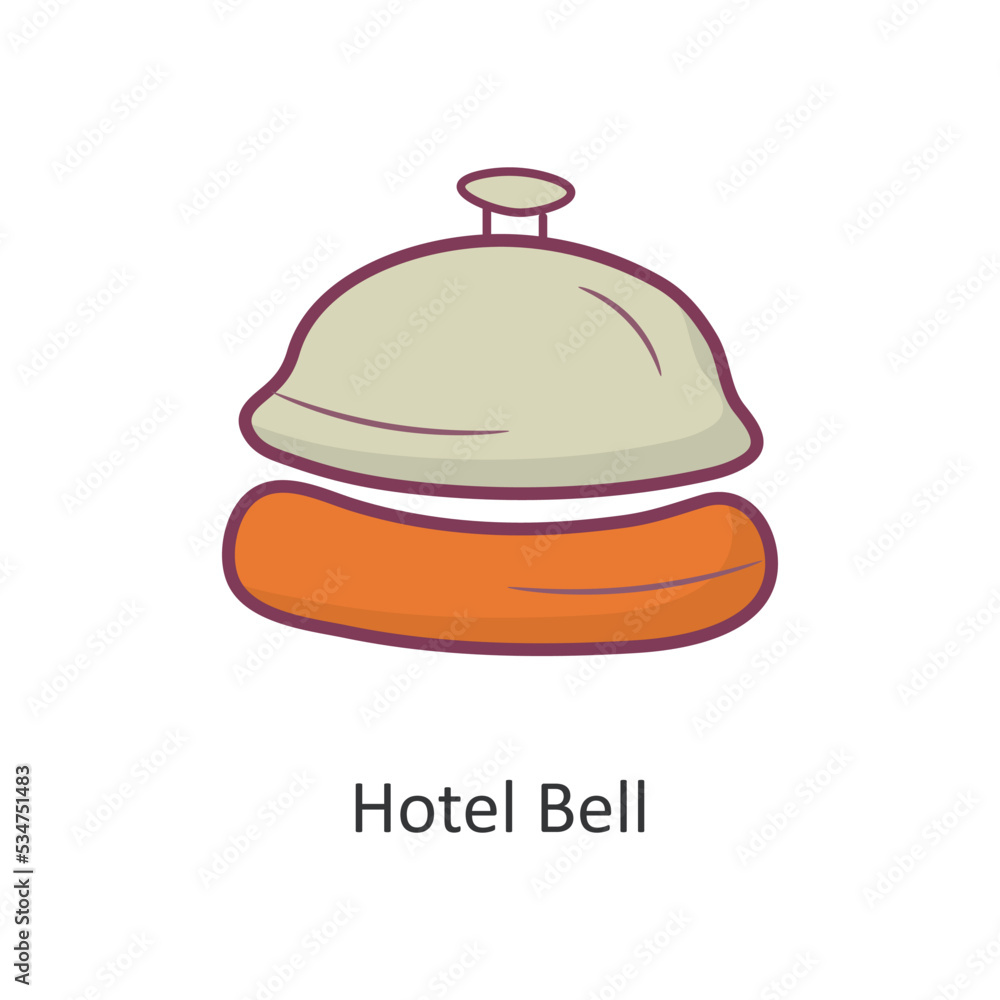 Hotel Bell Vector Filled outline Icon Design illustration. Travel Symbol on White background EPS 10 File Hotel Bell Vector Filled outline Icon Design illustration. Travel Symbol on White background EPS 10 File