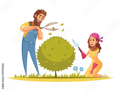 Gardening Cartoon Illustration