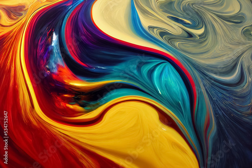 3d illustration of liquid colorful abstract rainbow backgroung