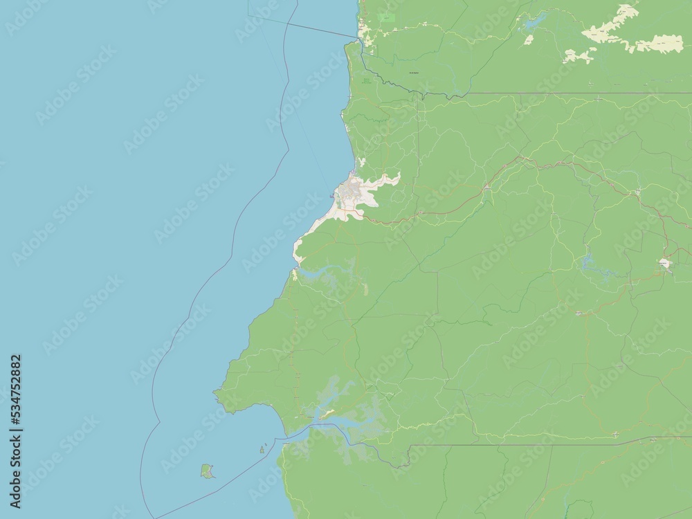 Litoral, Equatorial Guinea. OSM. No legend Litoral, Equatorial Guinea. OSM. No legend