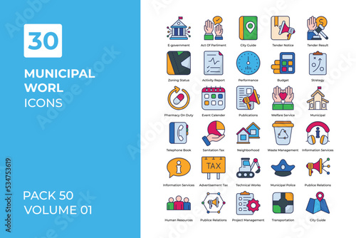 Municipal icons collection.