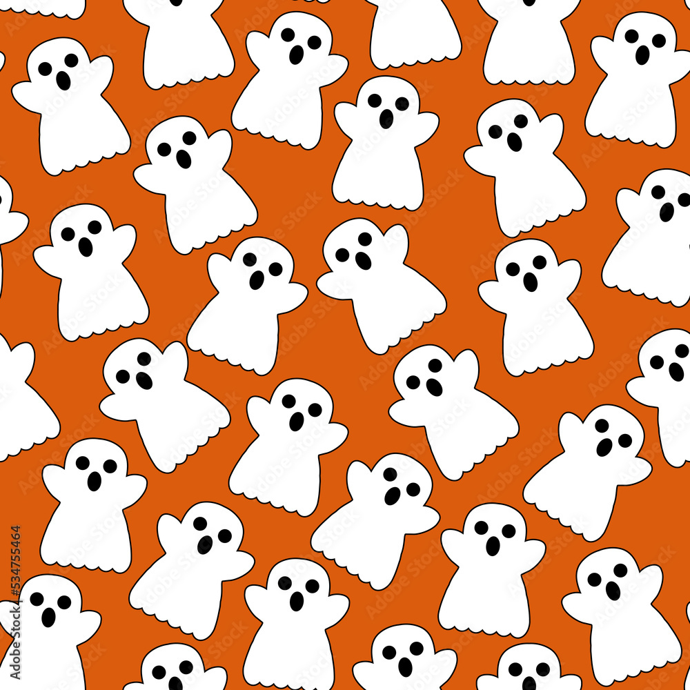 Fototapeta premium Halloween cute ghost pattern image