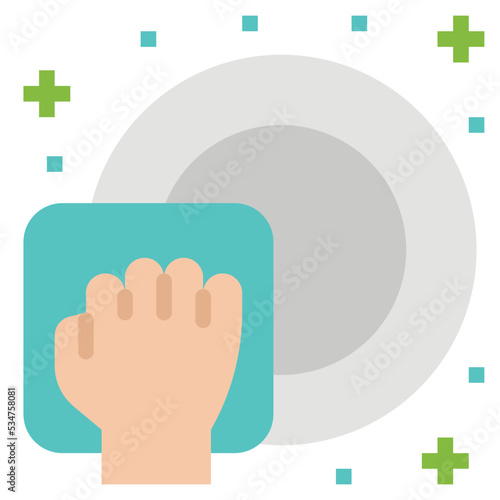 Dishwashing flat icon