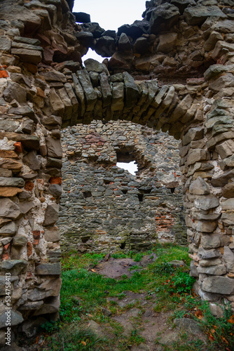 View of the ancient Zborov Castle, Slovakia photo