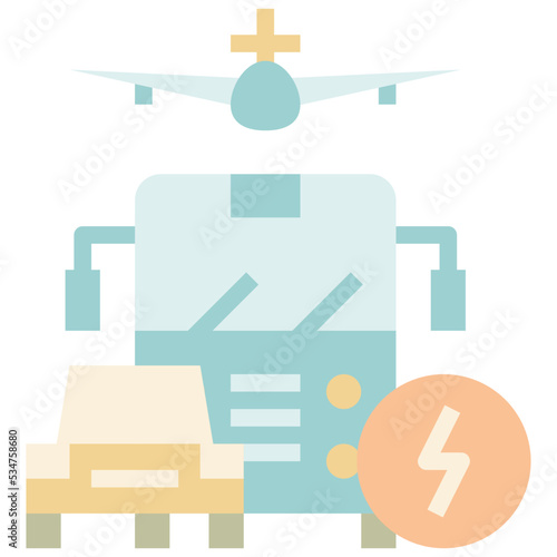 transportation energy consumption flat icon