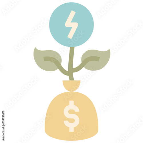 initial investment flat icon