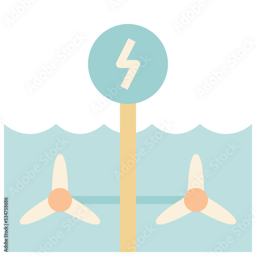 tidal energy flat icon