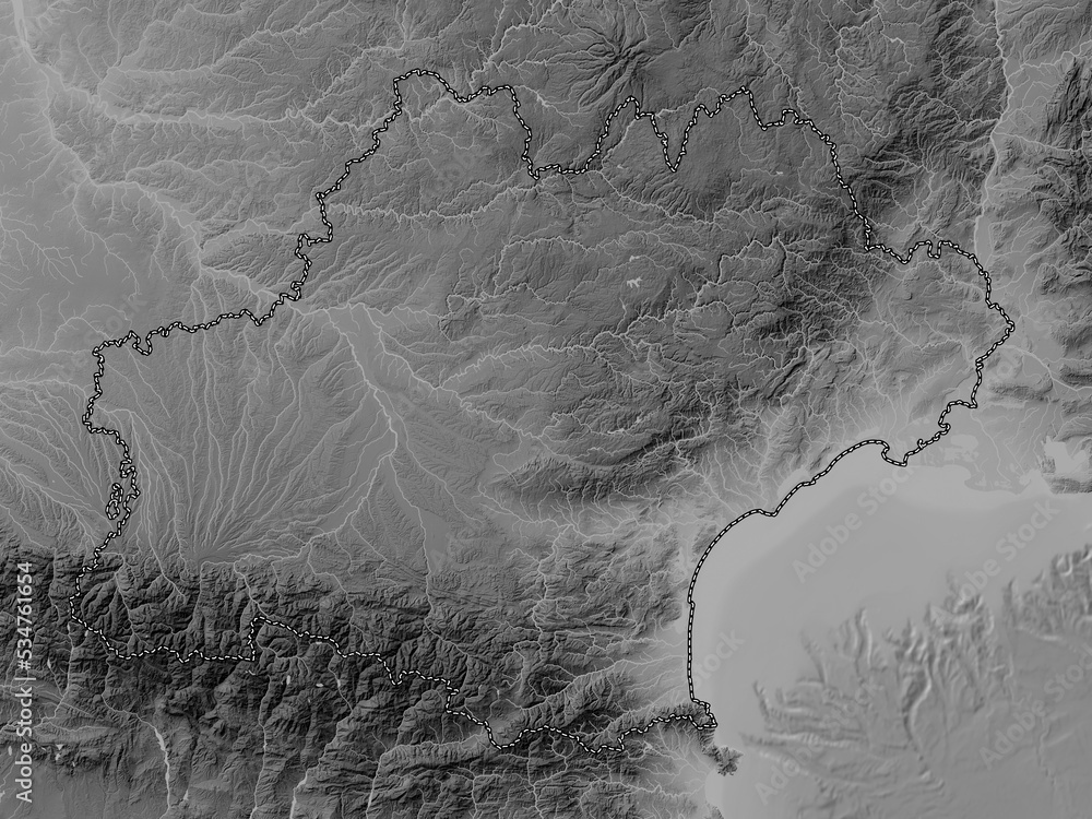 Occitanie, France. Grayscale. No legend Occitanie, France. Grayscale. No legend