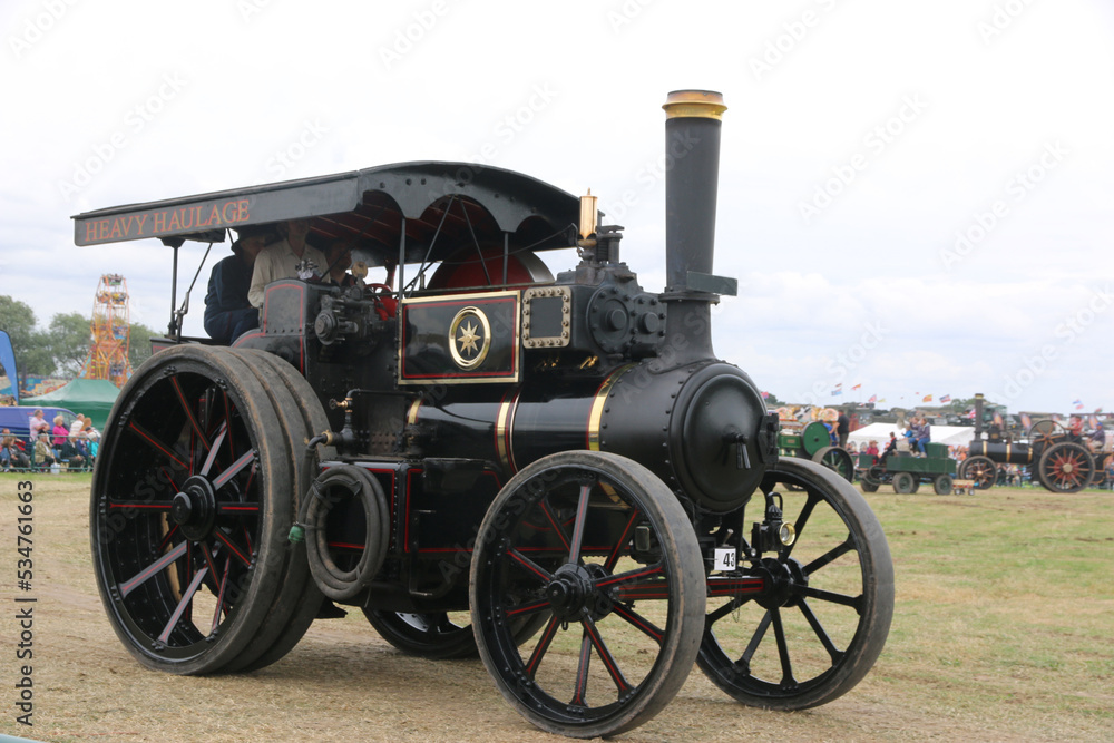 Steam Traction engine in a field