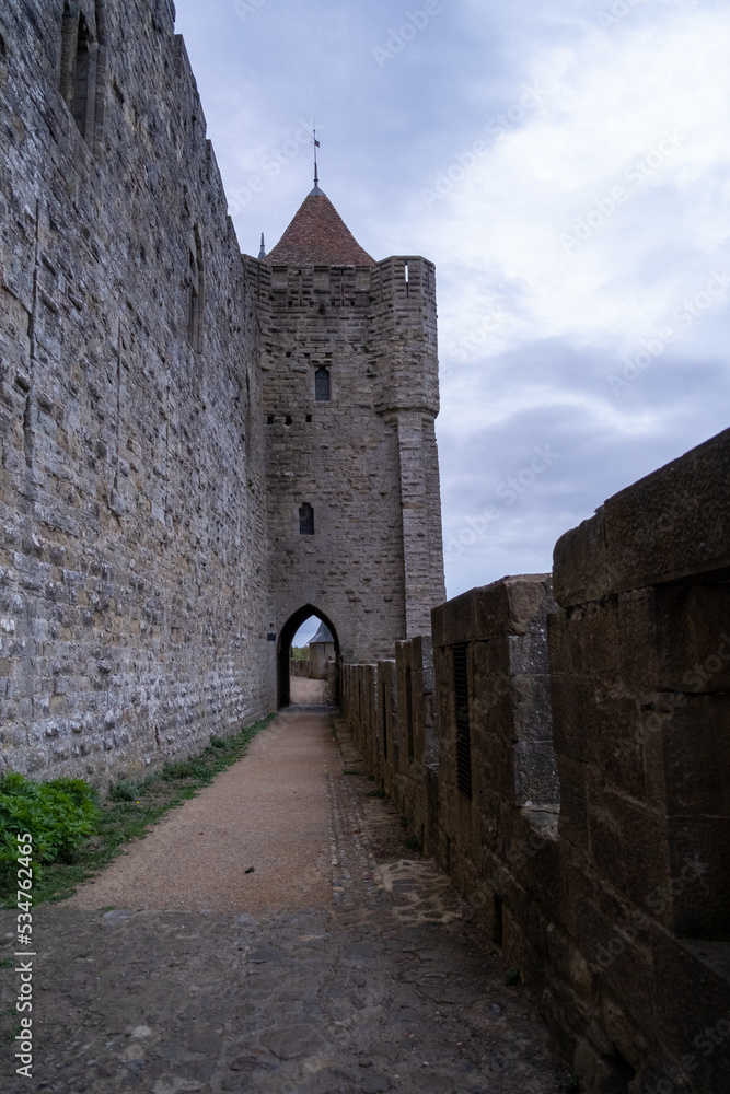 Historic Fortified Medieval City of Carcassonne, Aude, Occitanie, South France. Unesco World Heritage Site