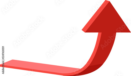 Foto going up red 3D arrow