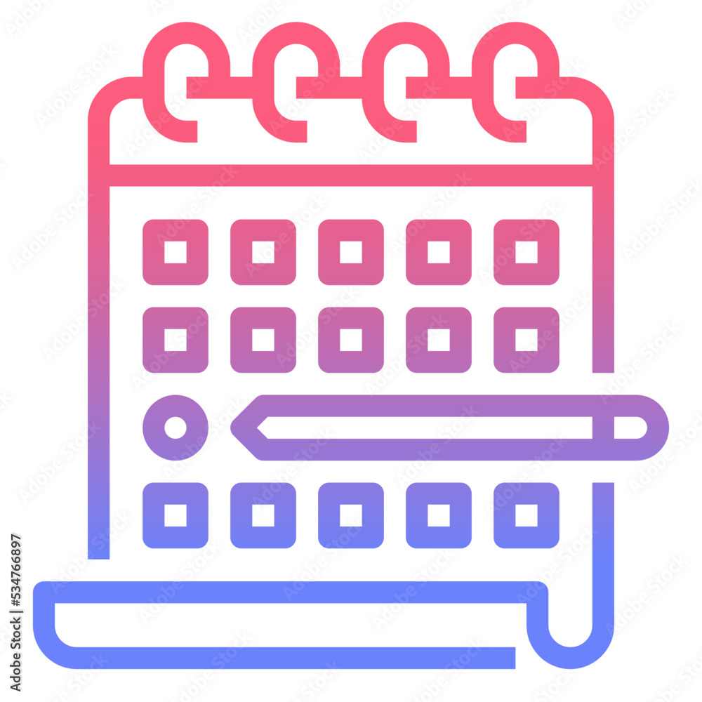 Calendar line gradient icon Calendar line gradient icon
