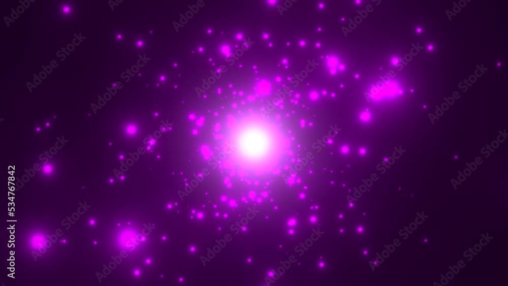 Cinematic purple stars fields and fly glitters in galaxy, motion abstract space, cosmos and holiday style background Cinematic purple stars fields and fly glitters in galaxy, motion abstract space, cosmos and holiday style background