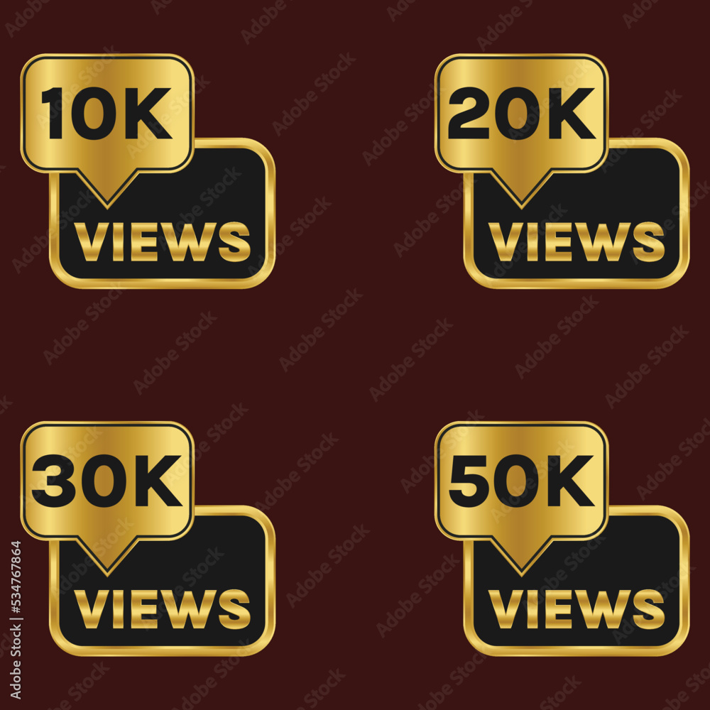 youtube views celebration badge set youtube views celebration badge set