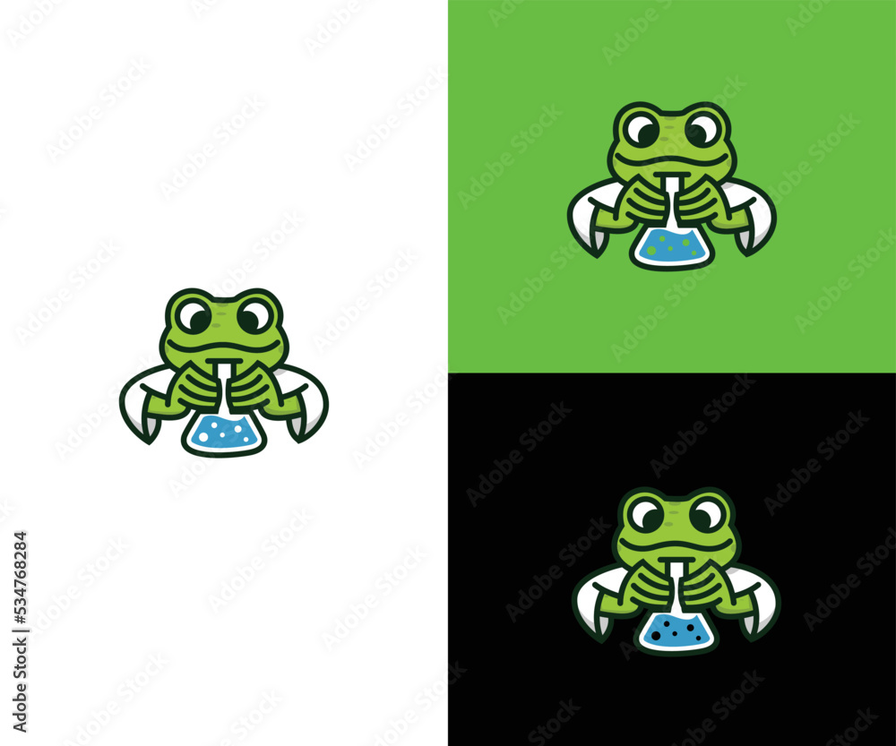 Fototapeta premium Frog lab logo design