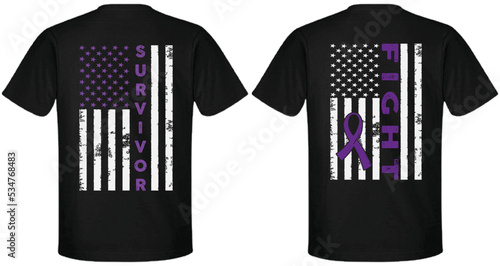 Fibromyalgia Survivor Design. Fight Fibromyalgia Awareness T Shirt Design