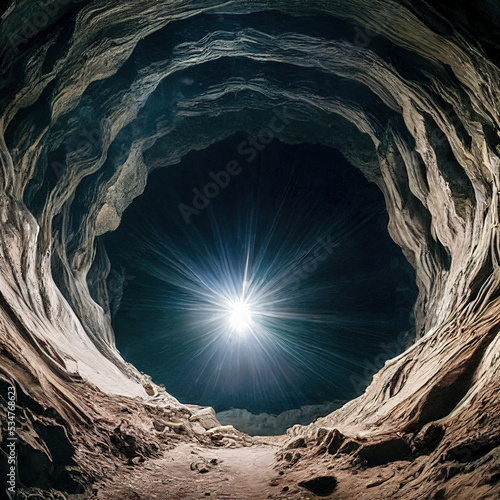 Wallpaper Mural Light at the end of the tunnel, Don't lose hope design illustrated 
 Torontodigital.ca