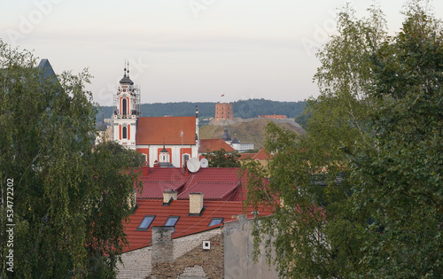 View on Gediminas Tower and church in VIlnius, Lithuania