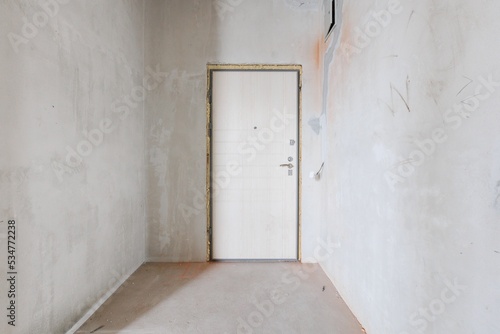 interior of the apartment without decoration in gray colors