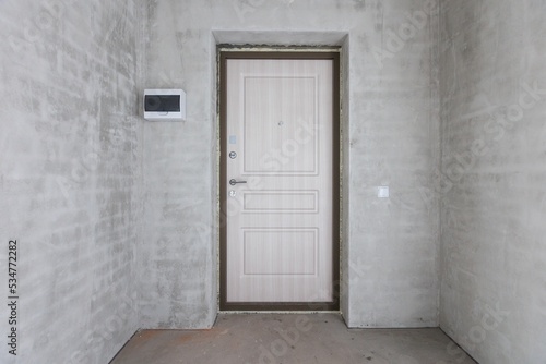 interior of the apartment without decoration in gray colors