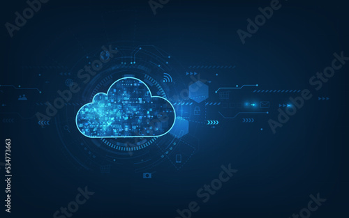 Cloud computing concept.Abstract cloud connection technology background.