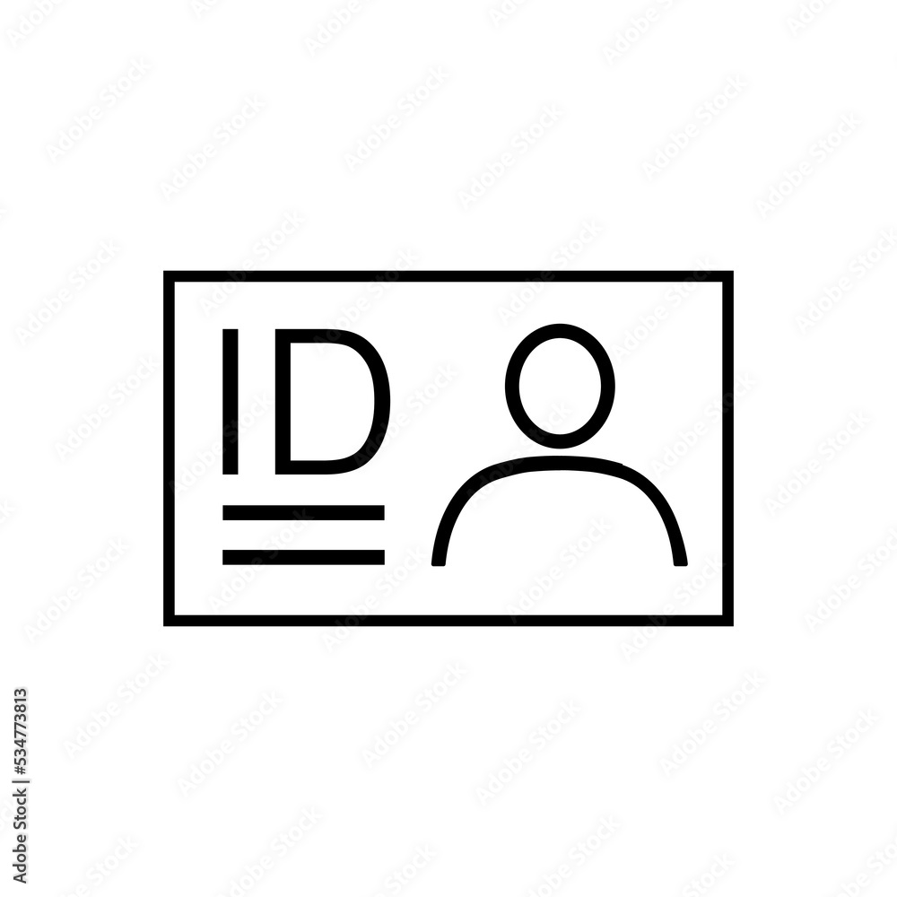 Vetor de Picture ID line icon. Passport, identity card, driver's