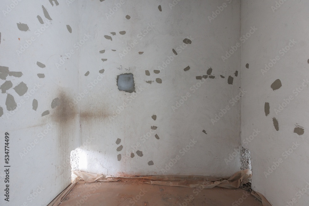 interior of the apartment without decoration in gray colors interior of the apartment without decoration in gray colors