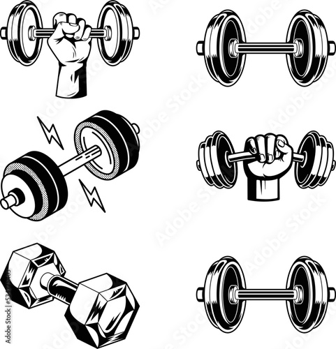 set of dumbbells