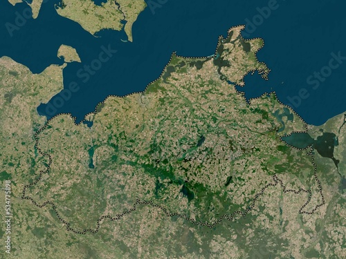 Mecklenburg-Vorpommern, Germany. Low-res satellite. No legend