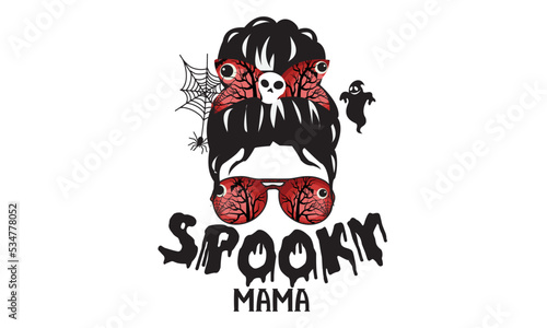 Spooky Mama Halloween T-Shirt Design