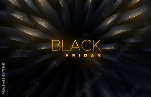 Black Friday sale poster. Commercial discount event banner.