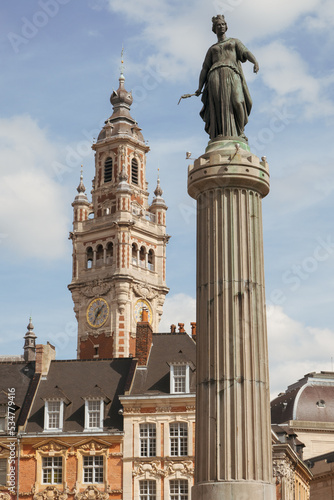 Historic facades at the Grand Place in Lille photo