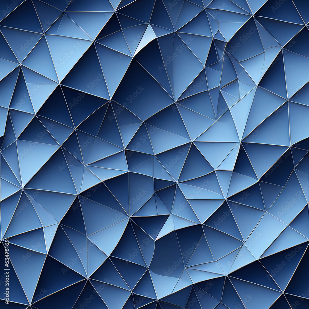 Fototapeta premium Seamless beautiful 3d random pattern shapes in purple blue black background, triangle geometric web pattern