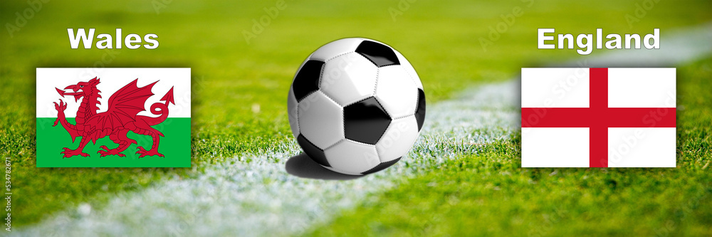 Fototapeta premium Fussball Wales vs. England