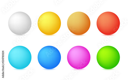 Colorful balls. 3d ball. Set of glossy spheres and balls . Vector illustration