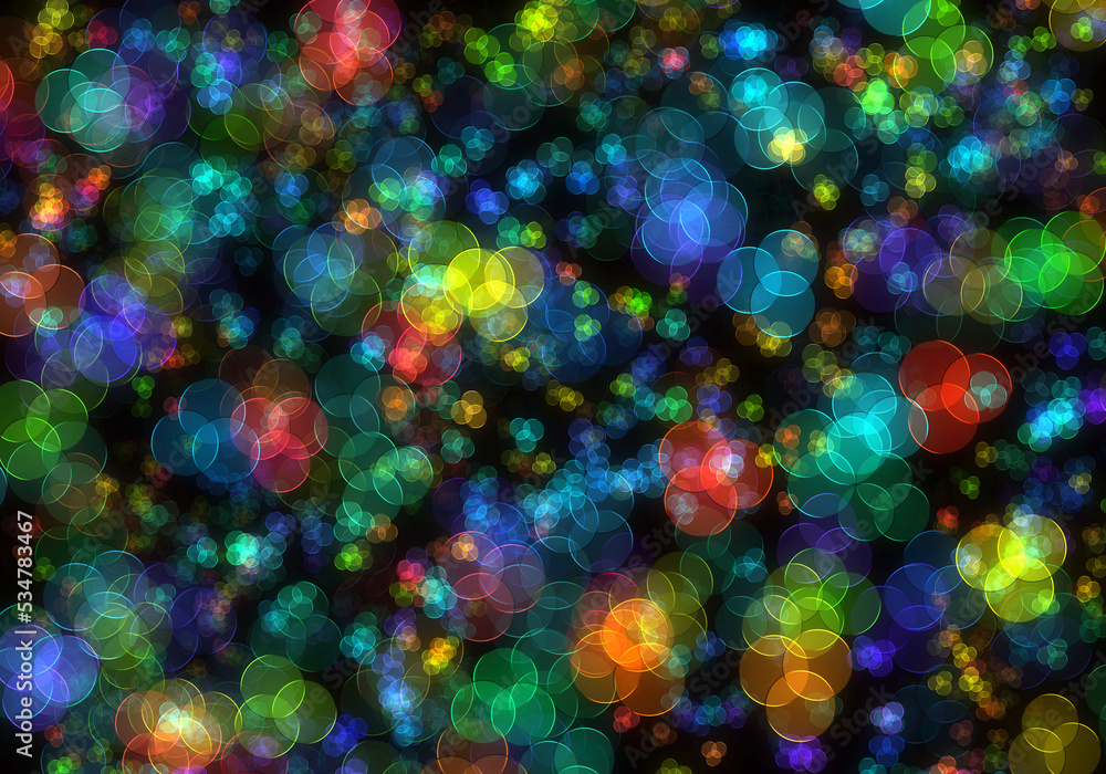 Glowing bright circles. Holiday soft background with color circles.