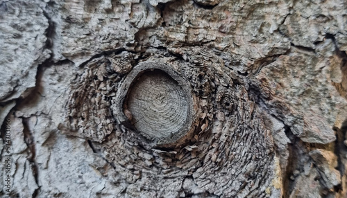 Tree trunk with textured bark.