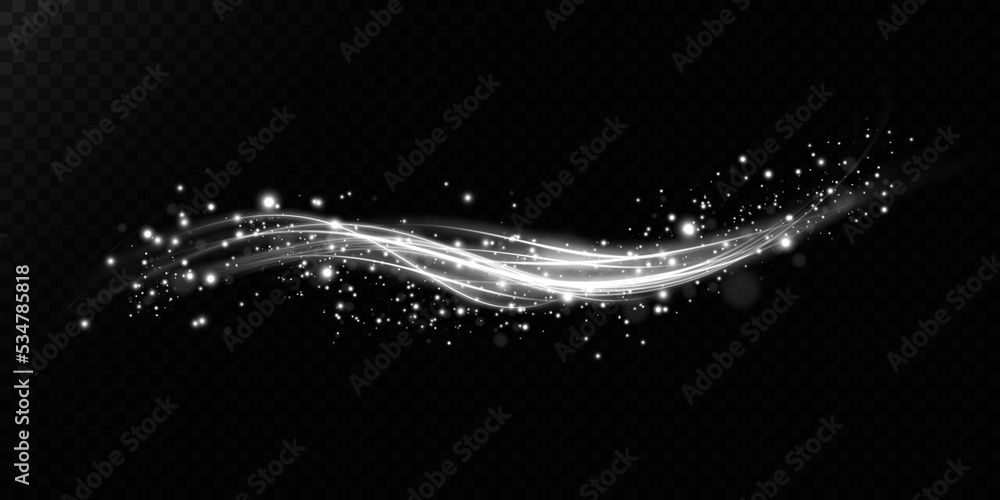 Vecteur Stock Luminous white lines of speed. Light glowing effect