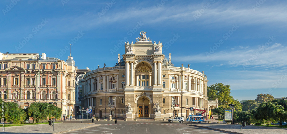 Odessa, Ukraine - 10 01 2022: view of the Odessa Opera House on a sunny day