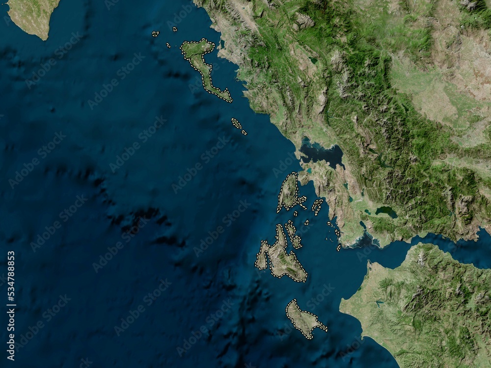 Ionian Islands, Greece. High-res satellite. No legend Ionian Islands, Greece. High-res satellite. No legend