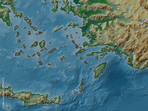 South Aegean  Greece. Physical. No legend