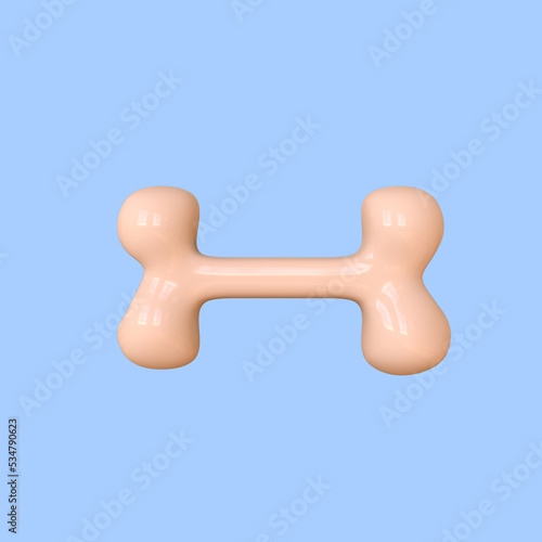 Dog chew bone 3d rendering isolated icon