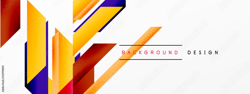Minimal geometric abstract background. Dynamic 3d lines composition. Trendy techno business template for wallpaper, banner, background or landing Minimal geometric abstract background. Dynamic 3d lines composition. Trendy techno business template for wallpaper, banner, background or landing